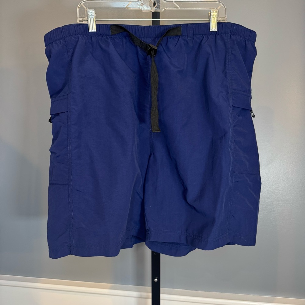 L.L.Bean Bel­ted Nylon Cargo Hiking Shorts‎ Men’s XXL Outdoor Utility Blue